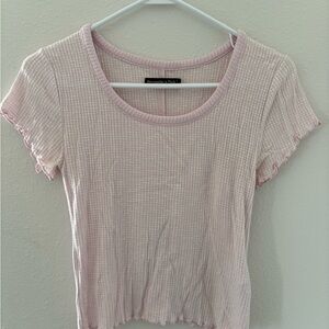 Abercrombie & Fitch Light Pink Ribbed Tee